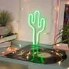 Neon LED Kaktus mit Batterie Grün Produktbild-Vorschau 2