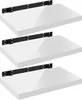 Three white floating shelves with black brackets are displayed against a white background. Produktbild-Vorschau