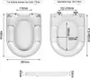 Diagrams showing the dimensions of a toilet seat. Náhled obrázku produktu