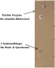 The back of a wooden picture frame with hanging hardware and text labels. Produktbild-Vorschau