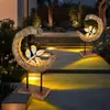 LED Solarleuchte, Holz Optik, Mondsichel Design, H 52 cm Produktbild-Vorschau 7