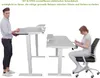 A man stands at a tall desk holding a laptop, while a woman sits at a lower desk. Anteprima dell’immagine prodotto