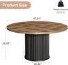 Tribesigns 120 cm runder Schreibtisch, für 4–6 Personen, Produktbild-Vorschau 6