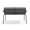 A black metal garden bench is shown from the back against a white background. Produktbild-Vorschau