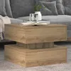 vidaXL Couchtisch mit LED-Leuchten Artisan-Eiche 50x50x40 Produktbild-Vorschau 4
