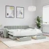 vidaXL Tagesbett Ausziehbar mit Schubladen Hellgrau 80x200 Produktbild-Vorschau 2