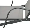 A close-up view of the frame and fabric of a sun lounger. Produktbild-Vorschau