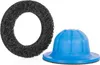 A black abrasive wheel and a blue hub are shown against a white background. Produktbild-Vorschau