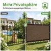 Sonnensegel 2x5M Rechteck, Sichtschutz Zaun mit Alu-Ösen Produktbild-Vorschau 2