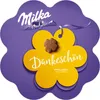 A decorative tag with a Milka chocolate product. Produktbild-Vorschau