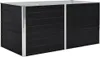 A black raised garden bed with silver metal frame, shown from a slightly elevated angle against a white background. Náhled obrázku produktu