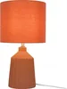 Relaxdays Tischlampe, gemusterter Keramikfuß, Stoffschirm, Produktbild-Vorschau 1