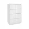 A white, four-drawer chest of drawers is shown against a white background. Produktbild-Vorschau