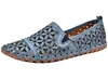 Gemini Damen Slipper Leder Mokassin floral Blumen Cutouts Produktbild-Vorschau 5