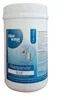 A white plastic container with blue labeling for filter granules. Produktbild-Vorschau