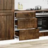 A kitchen cabinet with drawers pulled out, showing the interior and the oven next to it. Náhľad obrázku produktu