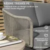 Outsunny 2-Sitzer-Gartensofa mit gewebten Harzkissen, Produktbild-Vorschau 4