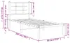 vidaXL Postel s čelem kovová bílá 80x200 cm Náhled obrázku produktu 8