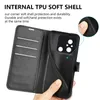 A hand holding a black phone case, with text describing its features. Produktbild-Vorschau