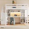Lit mezzanine 140 x 200 cm avec escalier, blanc | Lit Voir les images du produit 3