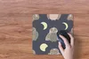 MuchoWow® Mauspad Mousepad Eule - Muster - Mond 30x30 cm - Produktbild-Vorschau 4