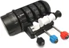 A flight simulator throttle quadrant with multiple levers and controls. Produktbild-Vorschau
