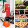 A collage of images showing different aspects of food preparation and grilling, including a sausage maker, grilling food, and making pizza. Anteprima dell’immagine prodotto