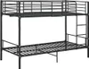 A black metal bunk bed against a white background. Náhľad obrázku produktu