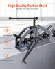 A metal pipe roller bender is shown on a light gray surface with a white background. Text overlays highlight product features. Anteprima dell’immagine prodotto