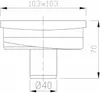 Vertikálny podlahový odtok 103x103, DN40, leštená nerezová Náhľad obrázku produktu 2