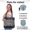 Sunsa Vintage Shopper. Płócienna torba na ramię ze skórą. Podgląd zdjęcia produktu 4