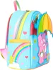 A close-up side view of a colorful Care Bears themed backpack. Produktbild-Vorschau