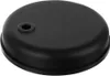 A black, round object with a small hole in the center, likely a lamp base or cover. Náhľad obrázku produktu