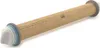 A wooden rolling pin with adjustable thickness rings and measurement markings. Produktbild-Vorschau