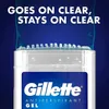 Close-up of the top of a Gillette antiperspirant gel product, with text overlay. Anteprima dell’immagine prodotto