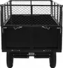 A black utility trailer with a mesh cage, viewed from the back. Náhľad obrázku produktu