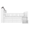 Flieks Kinderbett Hausbett 90x200cm, Etagenbett mit Led und Produktbild-Vorschau 9
