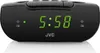 A black JVC alarm clock with a green digital display. Voir les images du produit