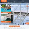 A collage showing a dock stair in different water environments: a swimming pool, a vessel, and a dock. Produktbild-Vorschau