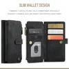 A product image showcasing a slim wallet design for a phone case, with text describing its features. Produktbild-Vorschau