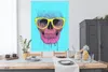 MuchoWow® Poster Totenkopf - Brille - Blau - Rosa 120x160 Produktbild-Vorschau 3