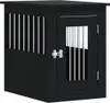 A black wooden dog crate with a door and a window with bars. Náhled obrázku produktu