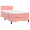 Boxspringbett mit Matratze & LED Rosa 90x200 cm Samt Produktbild-Vorschau 4