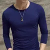 Lässige Männer Solid Color Slim T-Shirt Sport Bottoming Produktbild-Vorschau 4
