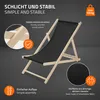 ECD Germany 4x skládací dřevěné lehátko, černé, do 120 kg, Náhled obrázku produktu 3
