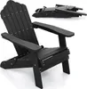A black Adirondack chair is shown in the foreground, with a folded version of the same chair in the background. Anteprima dell’immagine prodotto