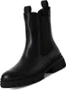A black Chelsea boot with a thick sole is shown against a white background. Produktbild-Vorschau