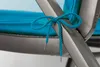 Close-up of a blue cushion tie on a gray chair. Produktbild-Vorschau