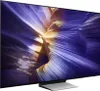 A television displaying a colorful abstract image. Produktbild-Vorschau
