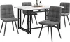 Sweiko 140x80cm Schwarz Esstisch mit 4 Stühlen Set,Moderne Produktbild-Vorschau 3
